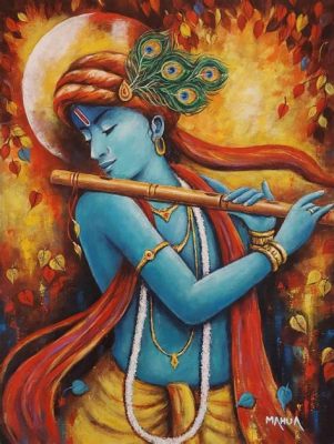  Le 'Krishna Playing his Flute' : Une ode à la douceur divine et à l'harmonie cosmique !